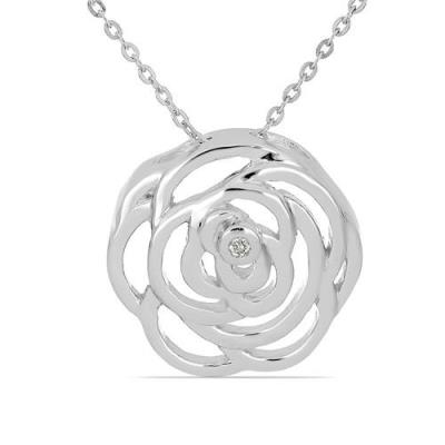 BUY 925 SILVER NATURAL WHITE DIAMOND DOUBLE CUT GEMSTONE STYLISH PENDANT